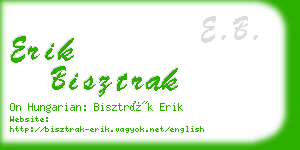 erik bisztrak business card